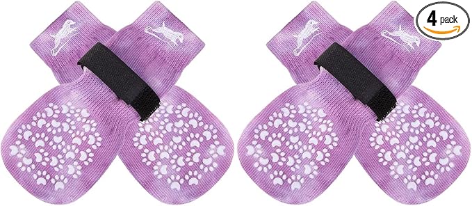 Anti Slip Dog Socks to Prevent Licking Paws, Dog Shoes for Hot Pavement, Dog Booties for Small Medium Large Senior Dogs, Traction Control Boots & Paw Protectors for Hardwood Floors