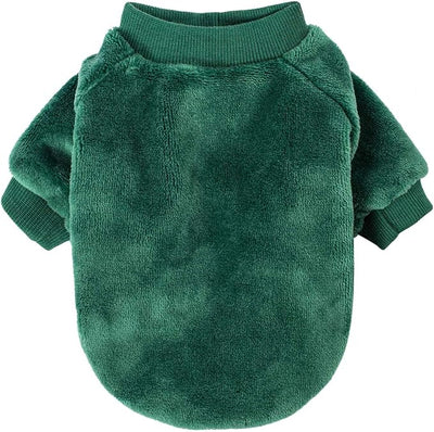 FabriCastle Christmas Dog Sweater, 2-Pack Dog Clothes, Soft and Warm Pet Jackets for Small Dogs & Cats, Winter Pet Apparel Costumes, Puppy Outfits (Dark red,Dark Green, Small)