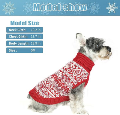 HOMIMP Dog Sweater Argyle - Warm Winter Clothes Puppy Soft Coat, Ugly Dog Sweater for Small Medium and Large Dogs, Pet Clothing Boy Girl, Red 2XL