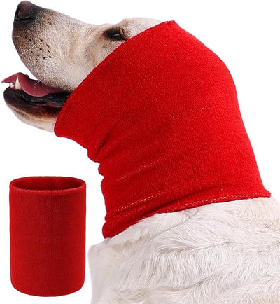 Dog Calming Band Cat and Dog Anxiety Relief Cover,Double Layer Thickened Pet Ears Elastic Neck Band Noise Cancelling Ear Muffs for Anxiety Relief/Noise Protection,Grooming,Thunder,Fireworks