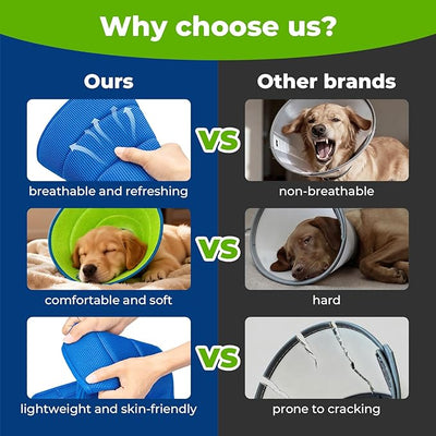 Dog Cone Collar Soft Cone for Dogs Dirt-Resistant and Washable Soft Dog Elizabethan Collars for Small Large Medium Dogs After Surgery Recovery CollarsS (Neck: 9-10.6")