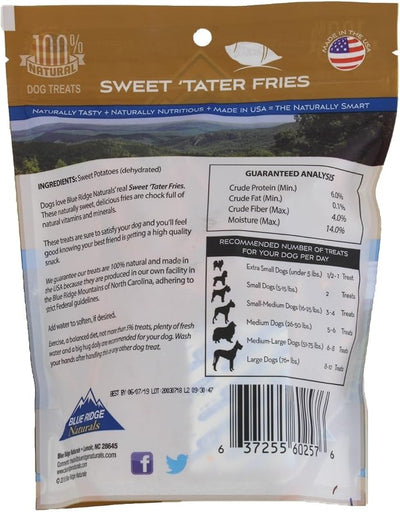 Blue Ridge Naturals - Sweet Tater Fries (1 lb.) - Naturally Healthy Dog Treats (2-Pack)