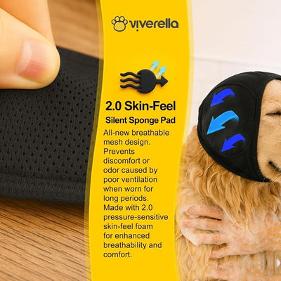 Dog Ear wrap Calming Hoodie Ear Wraps, Comfortable Quiet Ears Cover Muffs Plug Waterproof & Adjustable Dog Head Wrap Bonnet for Noise Protection Firework Grooming Bathing Anxiety Thunderstorms
