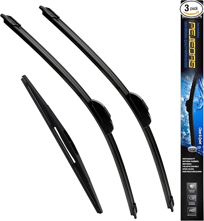 3 x OEM Wiper Blades, Replacement Wiper Blades for Honda CR-V 2007-2011/Nissan Leaf 2018-2020 (26“ & 16” Front Wipers + 14” Rear Wiper Blades)