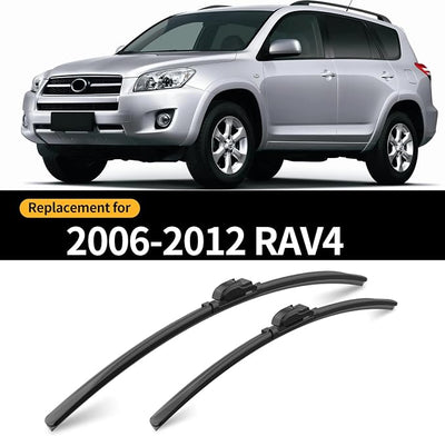 Front and Rear Windshield Wipers for Toyota RAV4 2006-2012 | Quiet and Streak-Free Front and Back Wiper Blades Assembly All-Season OEM Automotive Replacement Accessories