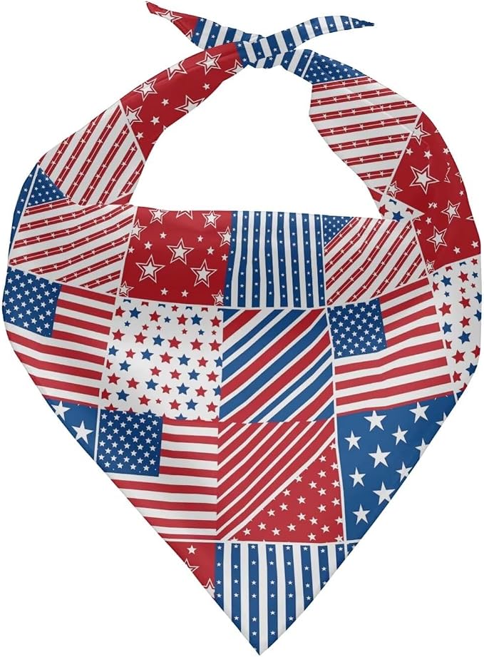 KEIAHUAN 250th Anniversary Dog Bandanas 4th of July Cat Bandana Adjustable Triangle Puppy Bibs Handkerchief Holiday Scarves Square Kerchief Pet Costume Accessories
