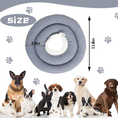 Soft Donut E-Collar Cone for Small Dogs & Cats, Waterproof Adjustable Recovery Protector After Surgery, Comfy Anti-Lick Bite Scratch Wound Guard