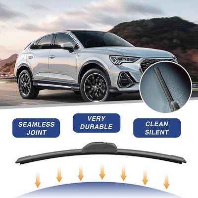 24"+21" Silicone Windshield Wiper Blades Replacement for Chevrolet Chevy Malibu 2012-2009 Traverse VW Tiguan Outlook Land Rover Range Rover Evoque Oem Quality Windshield Wipers (Pack of 2)