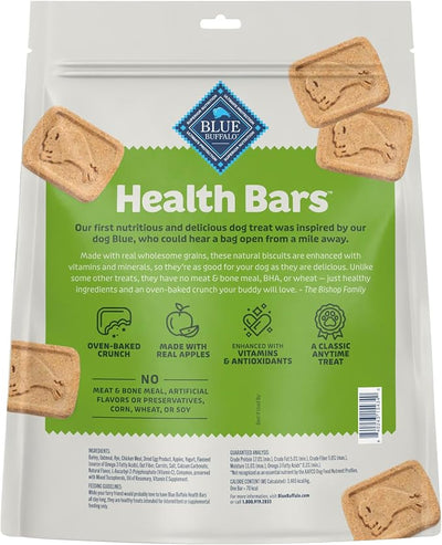 Blue Buffalo Health Bars Crunchy Dog Biscuits, Oven-Baked with Natural Ingredients, Apples & Yogurt, 32-oz Bag