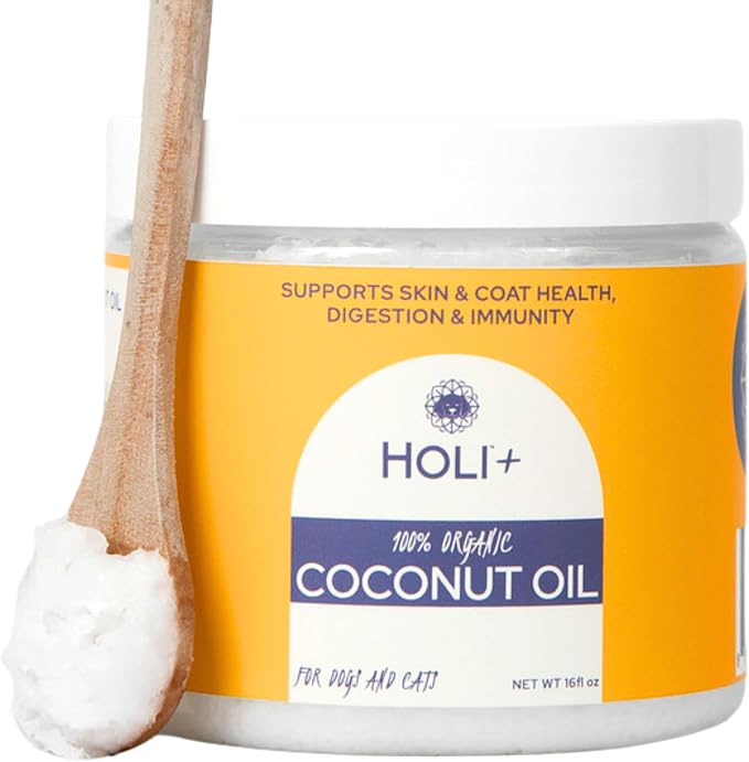 100% Organic Coconut Oil for Dogs & Cats – Cold-Pressed Coconut Oil for Dogs Skin & Coat, Itchy Skin, Hot Spot Relief & Paw Balm – MCT Lauric Supplement, Non-GMO, Pet Safe - 16oz