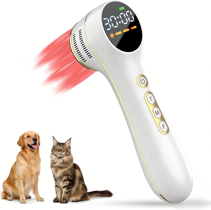 7000mAh Cold Laser Therapy Device for Pain Relief, Red Light Therapy with Pulse Mode, 3 Levels Power, 60mins Timer, Human Pets Dogs Treatment for Joint Would Healing, 4x980nm + 5x808nm + 16x650nm