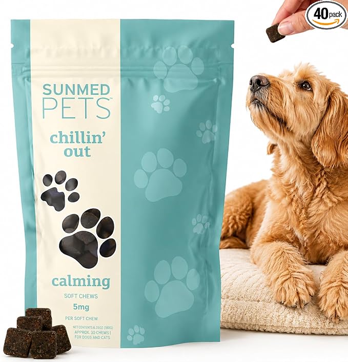 Hemp Calming Chews for Dogs By | Relaxation & Anxiety Relief Dog Calming Treats | Stress Relief Dog Products for Small and Large Pups | Pet Travel Essentials - 40 Count