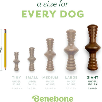Benebone Zaggler Rolling Dog Chew Toy for Aggressive Chewers, Real Peanut, Giant, Made in USA, Giant