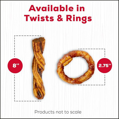 Country Kitchen Rawhide Free Beef Twists Dog Chews, Made with Real Beef, Highly Digestible, Gluten Free, 3 Count