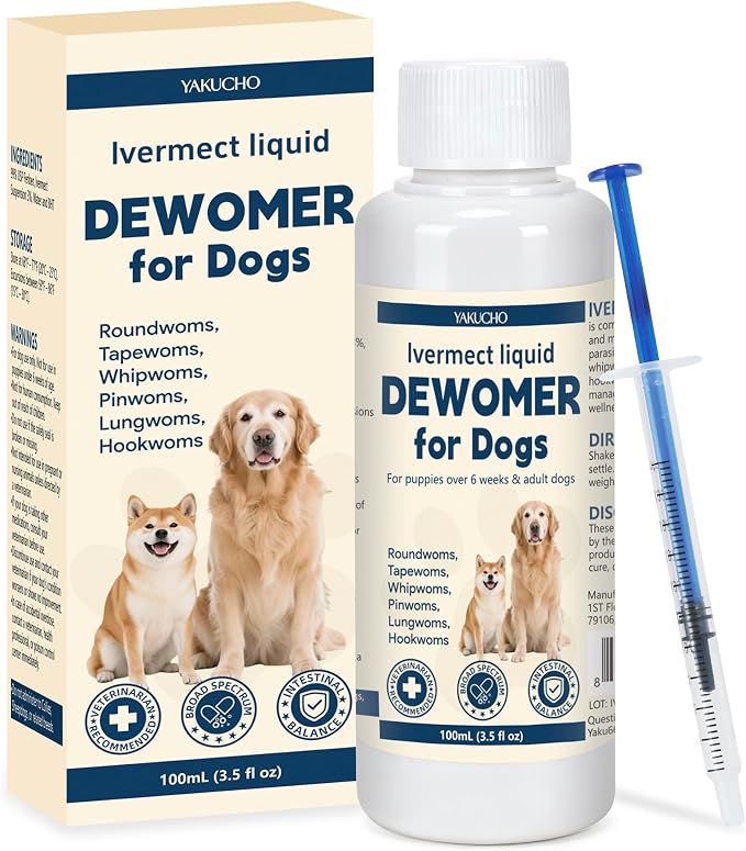 lvermect for Dogs, Dewomax Liquid Digestive Support, Broad Spectrum Formula for Puppies & Adult Dogs – Supports Gut Balance, Internal Cleanse & Canine Wellness – 3.5 oz (100mL)