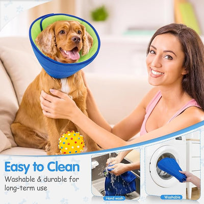Soft & Comfortable Dog Cone Collar Alternative, Adjustable Cones Dogs to Stop Licking, Beathable Fabric Elizabethan Collars, Head Cone of Shame for After Surgery Recovery (M)