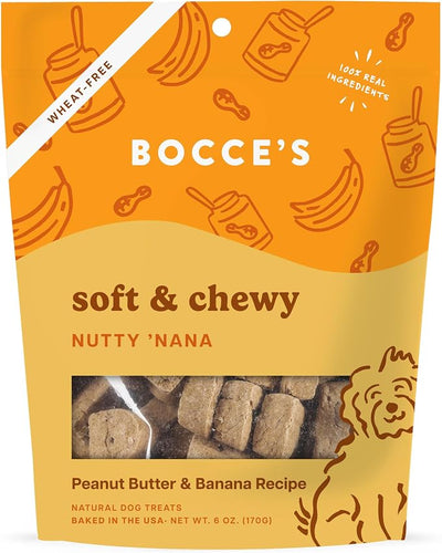 Bocce's Bakery Nutty 'Nana + Berry Yogurt Smoothie Dog Treat Bundle – Natural, Wheat-Free Soft & Chewy Cookies and Training Bites Made with Real Ingredients and Baked in The US – 3 Pack
