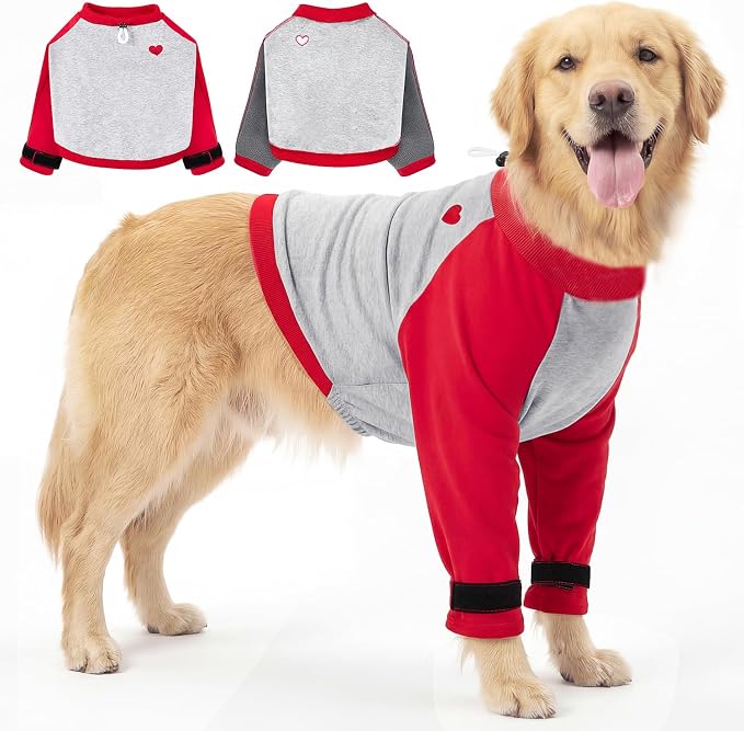 Lukovee Dog Surgery Recovery Suit for Female Male Dogs - Onesie Surgery Recovery Suit After Surgery (R, 2X-Large)