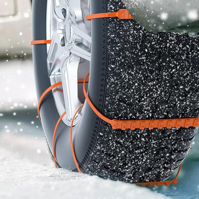 Topteng Tire Snow Chains, 10PCS Snow Tire Chain Anti-Skid Belt for Car Truck SUV Emergency Winter Driving (orange, 10Pcs)