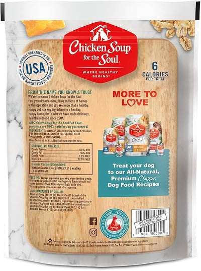 Chicken Soup for the Soul All Natural Premium Crunchy Bites Dog Treats, Real Bacon & Cheese, No By-Products, Artificial Colors, Flavors or Preservatives, Bacon & Cheese, 12oz (Pack of 2)