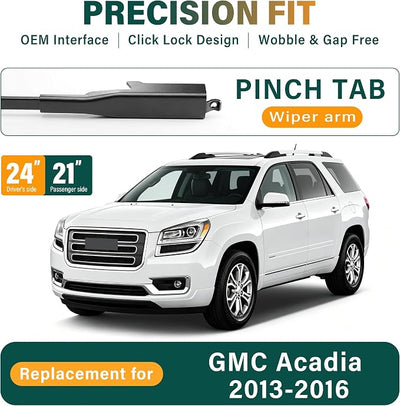 Windshield Wiper Blades Replacement for GMC Acadia 2013 2014 2015 2016,Original Equipment Replacement Front Rear Wiper Blade Set - 24" 21" 11" (Set of 3)