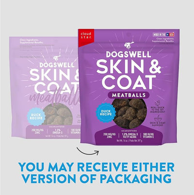 Dogswell Skin & Coat Duck Recipe Meatballs Dog Treats - 14 oz.
