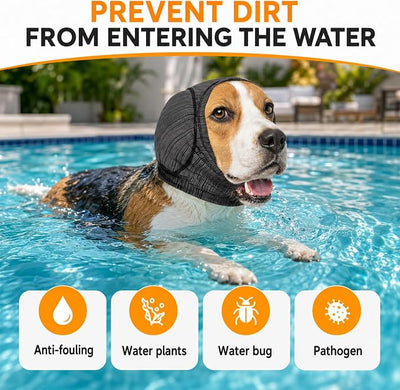 Dog Earmuffs for Sound,Self-Adaptive Fit Dog Calming Hood,Quick-Dry Fabric and Soundproof Cotton,No Shake Ear Cover Snoods for Thunder,Dog Bath Ear Covers for Grooming,Swimming (Gray, XL)