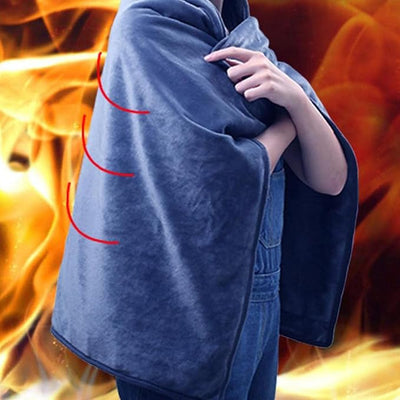Heated Throw Blanket Shawl USB Cordless Wrap for Women,Electric Ultra Soft Throw Flannel Warm Cape Battery Operated,Heating Shawl with 3 Heating Settings for Car Office Home 40" × 28",Brown