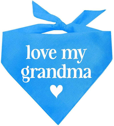 Love My Grandma Mother's Day, Valentine's Day Dog Bandana (Turquoise, XS 399)