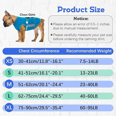 MIGOHI Dog Anxiety Relief Coat,Comfort Anxiety Vest for Dogs,Adjustable Dog Anxiety Calming Wrap for Fireworks,Thunderstorm,Travel,Separation,Anxiety Jacket for Medium Dogs,M,Blue