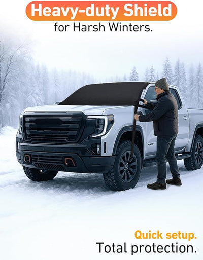 EcoNour Car Snow Cover Compatible for Toyota Sierra | Windshield Cover for Ice and Snow with S-Hook Straps | Heavy-Duty 600D Oxford Winter Car Cover, Waterproof & Anti-Slip