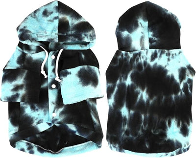 Mklhgty Tie Dye Dog Hoodie, Winter Coat for Small Dogs - Ultra-Soft Adjustable Warm Hood, Breathable Comfort Fabric for Daily Use
