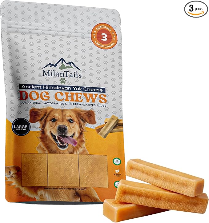 Premium Natural Fruit-Flavored Himalayan Yak Chew for Dogs - 300g, All-Natural, Long-Lasting, Authentic Yak Milk, Healthy Dental Chew, High-Protein (Large, Original)