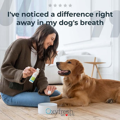 Oxyfresh Premium Pet Dental Kit for Dogs & Cats – Easiest Breath Freshener & Teeth Cleaning Solution for Fresh Breath, Clean Teeth, Plaque & Tartar Control – 1oz Toothpaste + 3oz Water Additive