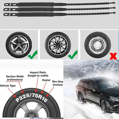 10 Pack Tire Chains, Universal Emergency Tire Chains, Adjustable Plastic Anti-skid Ties,Safety Chains for Most Cars, SUV Trucks, Safety Chains Anti-skid Chains,Reusable Portable TPU Safety Chains (10)