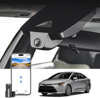 Front 4K & Rear 1080p Dash Cam Custom fit for Toyota Corolla Gen12 E210 2023 2024 2025 2026 (Model A),LE SE XLE XSE Hybrid Hatchback, Integrated OEM Look,2160P UHD Video,App & WiFi, GPS, 128GB Card