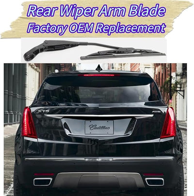Rear Wiper Blade & Arm Replacement for Cadillac XT5 2017-2025 2024 2023 2022 2021 2020 2019 2018 Base Luxury Platinum Premium Luxury Sport Models - All-Season Rear Back Windshield Wiper Blade Set
