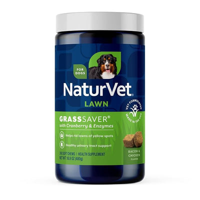 NaturVet – GrassSaver Supplement for Dogs – Healthy Supplement to Help Rid Your Lawn of Yellow Spots – Synergistic Combination of B-Complex Vitamins & Amino Acids – 240 Soft Chews