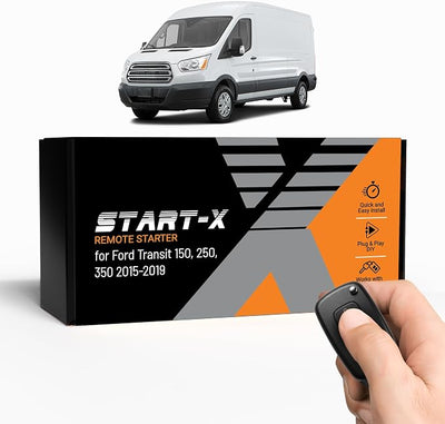 Start-X Remote Starter Kit for Ford Transit 150, 250, 350 (2015, 2016, 2017, 2018, 2019) Vehicles with Key Ignition | Plug & Play Install | Use Your OEM Key Fob | Zero Wire Splicing
