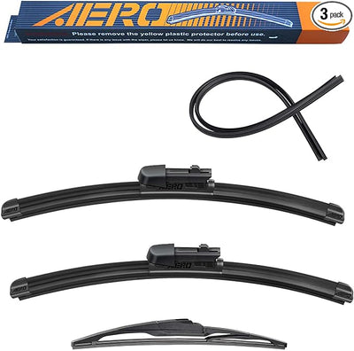 AERO Wipers OEM Replacement for Honda CR-V CRV 2026 2025 2024 2023, 24"+19" Front + 10" Rear, All-Season Windshield Wiper Blades with Extra Squeegee Refills + 1-Year Warranty (Set of 3)