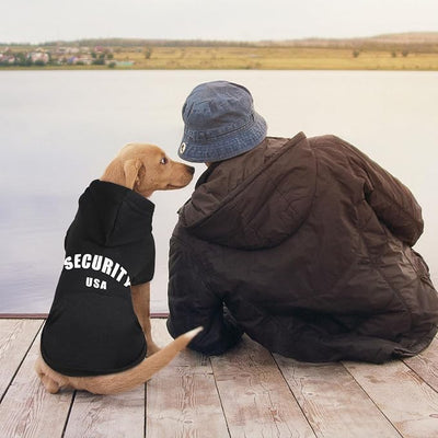 Dog Hoodie for Large Dogs Security Warm Cozy Brushed Fleece Interior Clothes Hoodie with Pocket Sweatshirt Dog Sweaters for Large Dogs(L)