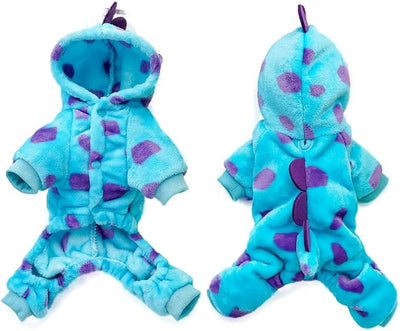 Dinosaur Costume for Small Dogs and Cats, Dog Hoodies Cold Weather Coat,Dog Pajamas for Christmas Halloween