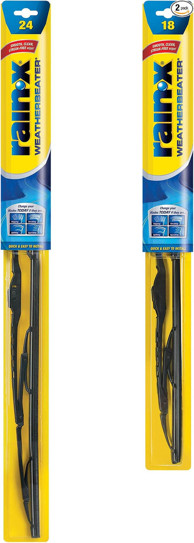 Rain-X 820148 WeatherBeater Wiper Blades, 24" and 18" Windshield Wipers, Automotive Replacement Windshield Wiper Blades That Meet Or Exceed OEM Quality And Durability Standards, (Set of 2)