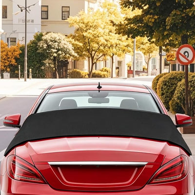 All Weather Waterproof Windshield Cover with Built-in Rain Diverter Gutter, Multi-Functional Leaf Debris Blocker & Snow Frost Ice Shield, Magnetic No-Scratch Front Glass Protector for Outdoor Parking