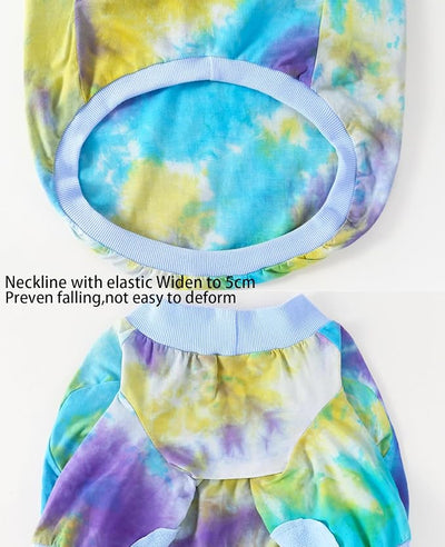 Tie Dye Dog Clothes for Extra Large Dogs Breathable Cotton Dog Shirt Dog Pajamas Big Dogs Boy Girl Blue 2XL