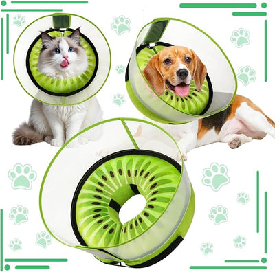 Inflatable Dog Cone Collar with Detachable Enhanced Anti-Licking Shield, Soft Neck Donut Collar for Dogs After Surgery, Adjustable Dog Cone Alternative for Large Medium Small Dogs & Cats