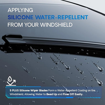 5 PLUS® Silicone Wiper Bades 26 16 Inch Replacement For TOYOTA RAV4 2024-2013,Corolla 2019-2009/HONDA Accord 2022-2018 CRV 2016-2012/HYUNDAI Tucson 2026-2010 Elantra 2020-2017,Windshield Wipers.
