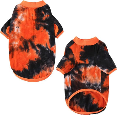 Dog Cotton Colorful Black Orange T-Shirts Soft and Stretchy Dog Shirt Pajamas Pets Clothes for Large Dogs(XL Black)