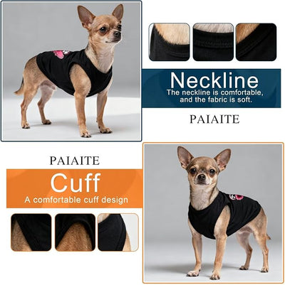Discover Cozy Cotton Canine Wear: Soft, Lightweight, and Breathable Dog Shirt Vest with Eye-Catching Graphics (Hearts and Love), Keeping Your Furry Friend Comfy! Yellow M