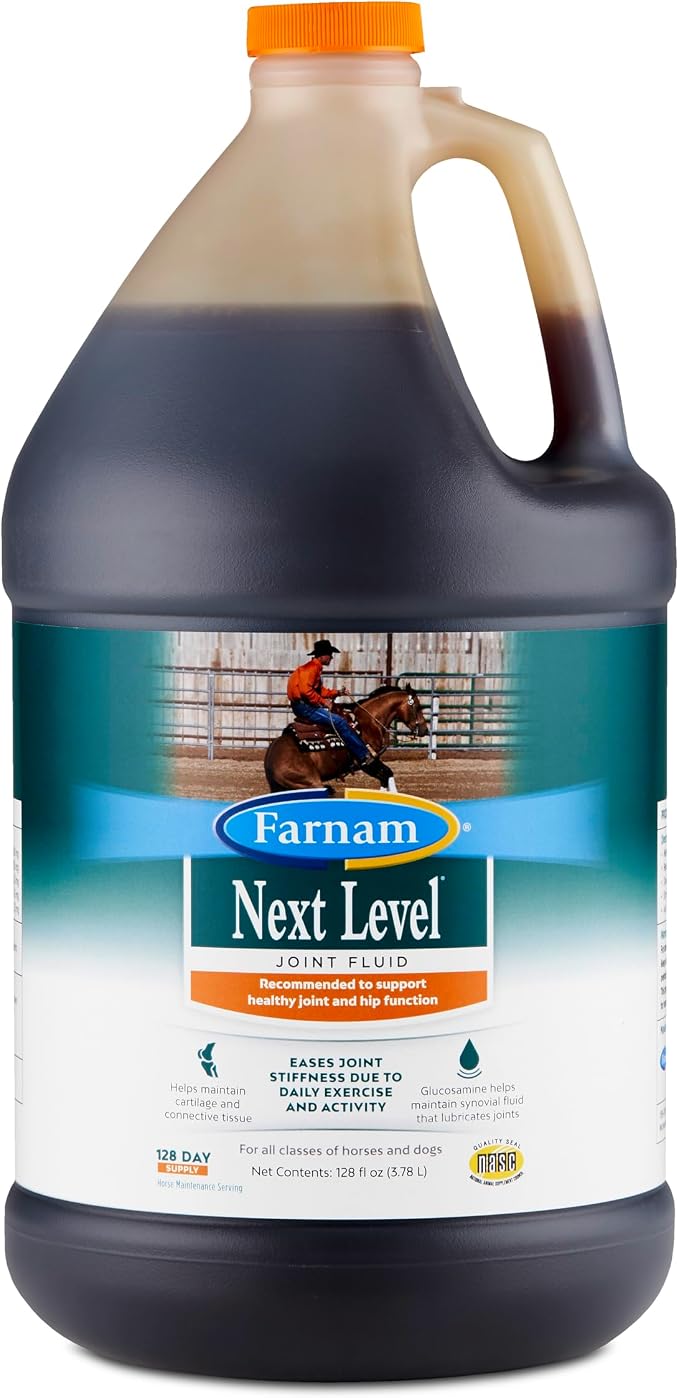 Next Level Horse Joint Supplement for Horses & Dogs, Helps Maintain Connective Tissue to Ease Joint Stiffness Due to Daily Activity, 128 oz, 128 Day Supply